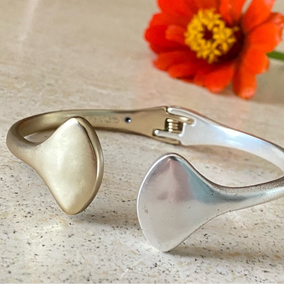 🌼HOST PICK🌼 Lucky Brand Two-Tone Paddle Hinge Cuff Bracelet - Picture 4 of 9